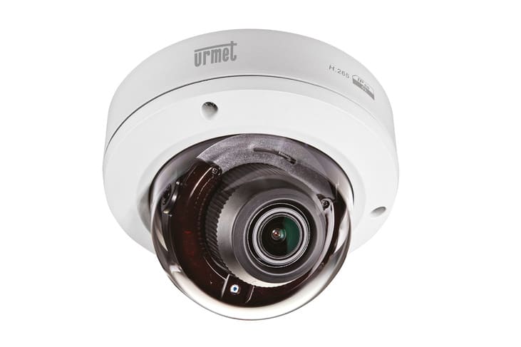 URMET - Telecamera Vandal Dome 5M IP, Building&Retail AI PLUS, Ottica Motorizzata 2.8-12mm ECO AI.