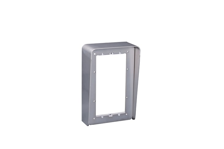 URMET - Custodia con telaio, visiera antipioggia, 2 moduli, Sinthesi S2, appoggio muro, cornice integrata.