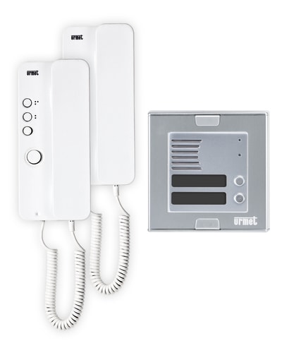 URMET - Kit audio bifamiliare con pulsantiera Sinthesi S2 e citofono Mìro, sistema 4+n CITOSET V2 1150 PUL.1148.