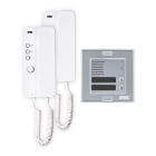 URMET - Kit audio bifamiliare con pulsantiera Sinthesi S2 e citofono Mìro, sistema 4+n CITOSET V2 1150 PUL.1148.