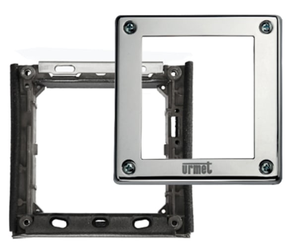 URMET - Cornice 1 modulo con telaio, Sinthesi Steel.