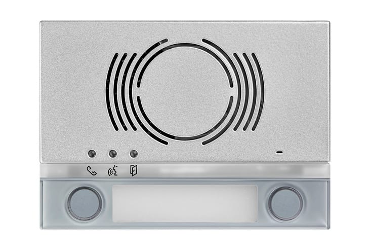 URMET - Frontale per posto esterno audio 2 pulsanti Alpha grigio Frontalino 2T PE audio grigio. 1168/132G