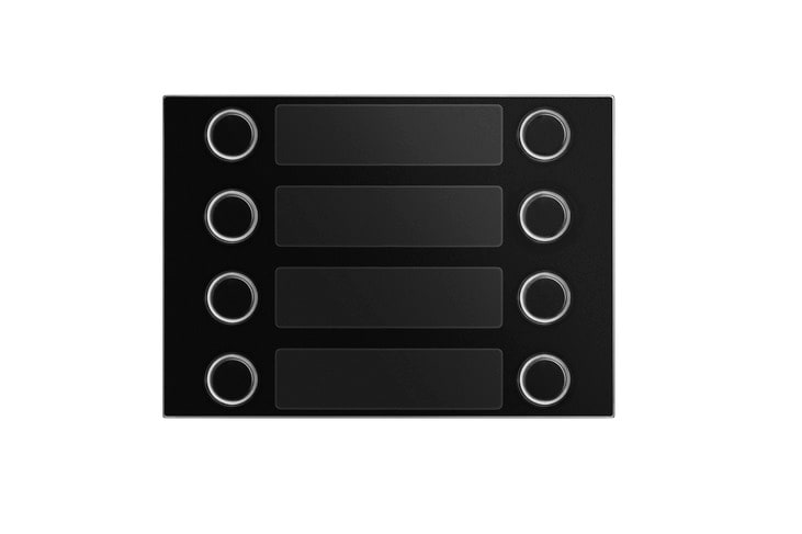 URMET - Frontale per modulo pulsanti 1168/8, 8 pulsanti su 2 file, Alpha, nero FRONTALINO A 8T SU 2 FILE Alpha nero.