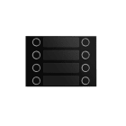 URMET - Frontale per modulo pulsanti 1168/8, 8 pulsanti su 2 file, Alpha, nero FRONTALINO A 8T SU 2 FILE Alpha nero.