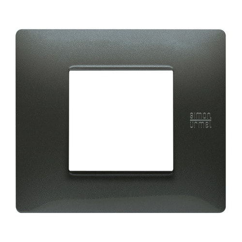 URMET - Placca Flexa in tecnopolimero con 2 moduli, finitura acciaio scuro.