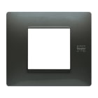 URMET - Placca Flexa in tecnopolimero con 2 moduli, finitura acciaio scuro.
