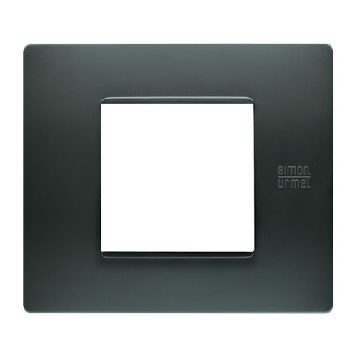 URMET - Placca Flexa in tecnopolimero antracite per 2 moduli.