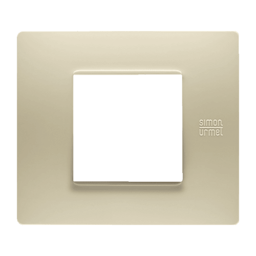 URMET - Placca Flexa in tecnopolimero avorio per 2 moduli.