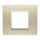 URMET - Placca Flexa in tecnopolimero avorio per 2 moduli.