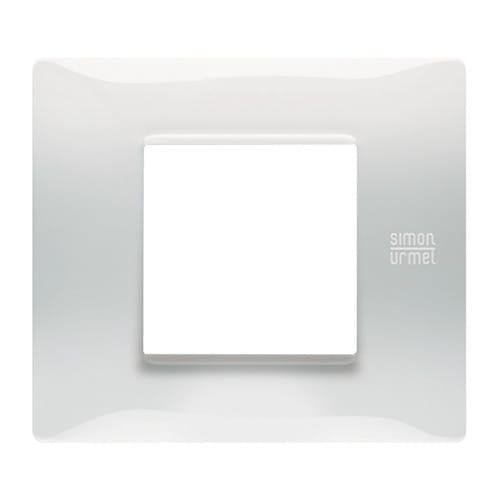 URMET - Placca Flexa in tecnopolimero bianco ghiaccio per 2 moduli.