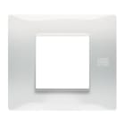 URMET - Placca Flexa in tecnopolimero bianco ghiaccio per 2 moduli. 11802.BG