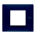 URMET - Placca Flexa in tecnopolimero blu per 2 moduli.