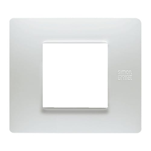 URMET - Placca Flexa in tecnopolimero bianco per 2 moduli.