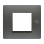 URMET - Placca Flexa in tecnopolimero per 2 moduli, colore grafite.