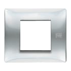 URMET - Placca Flexa 2 moduli tecnopolimero inox lucido PL.FLEXA TECNOPLM.2M INOX LUC.