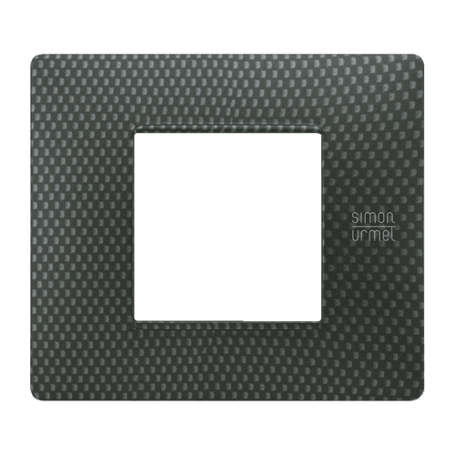 URMET - Placca Flexa in tecnopolimero per 2 moduli, colore karbon.