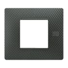 URMET - Placca Flexa in tecnopolimero per 2 moduli, colore karbon.