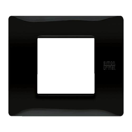 URMET - Placca Flexa in tecnopolimero nero assoluto per 2 moduli. 11802.NA