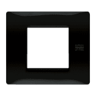 URMET - Placca Flexa in tecnopolimero nero assoluto per 2 moduli.