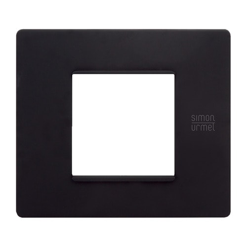 URMET - Placca Flexa in tecnopolimero nero pastello per 2 moduli.