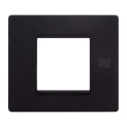 URMET - Placca Flexa in tecnopolimero nero pastello per 2 moduli.