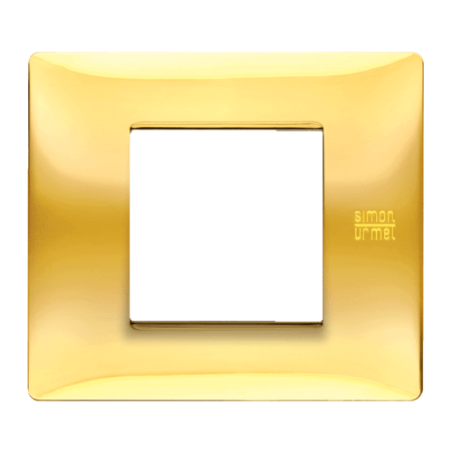 URMET - Placca Flexa tecnopolimero 2 moduli oro lucido.