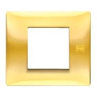 URMET - Placca Flexa tecnopolimero 2 moduli oro lucido.