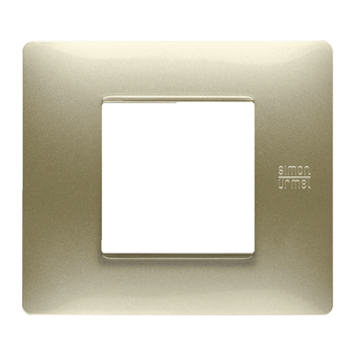 URMET - Placca Flexa in tecnopolimero oro satinato 2 moduli. 11802.OS
