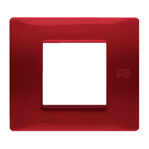 URMET - Placca Flexa in tecnopolimero rosso per 2 moduli.