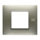 URMET - Placca Flexa in tecnopolimero con 2 moduli, colore titanio.