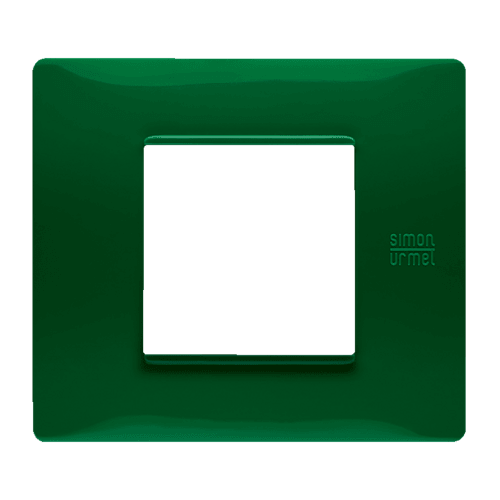 URMET - Placca Flexa in tecnopolimero verde per 2 moduli.