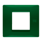 URMET - Placca Flexa in tecnopolimero verde per 2 moduli.
