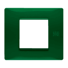 URMET - Placca Flexa in tecnopolimero verde per 2 moduli.