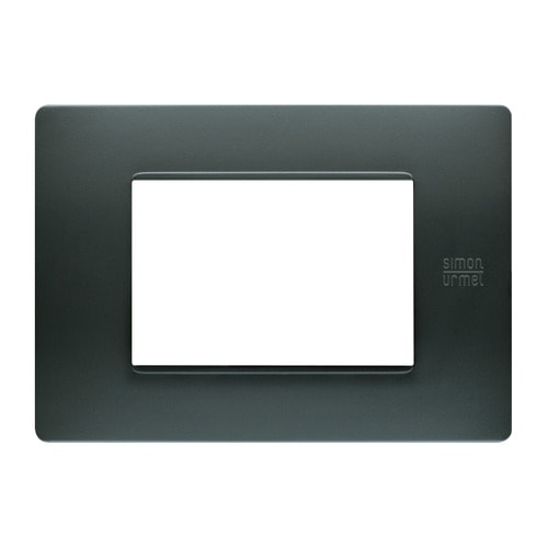 URMET - Placca Flexa in tecnopolimero antracite per 3 moduli.