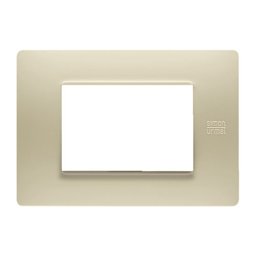 URMET - Placca Flexa in tecnopolimero avorio per 3 moduli.