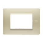 URMET - Placca Flexa in tecnopolimero avorio per 3 moduli.