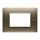 URMET - Placca Flexa in tecnopolimero per 3 moduli, colore bronzo.