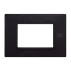 URMET - Placca Flexa in tecnopolimero per 3 moduli, colore nero pastello.