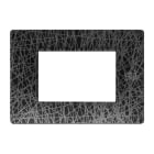 URMET - Placca Flexa in tecnopolimero per 3 moduli, colore net.