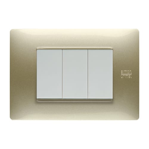 URMET - Placca Flexa tecnopolimero 3 moduli oro satinato PL.FLEXA TECNOPLM.3M ORO SAT. 11803.OS