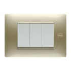 URMET - Placca Flexa tecnopolimero 3 moduli oro satinato PL.FLEXA TECNOPLM.3M ORO SAT.