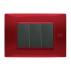 URMET - Placca Flexa tecnopolimero 3 moduli rosso.