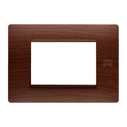 URMET - Placca Flexa in tecnopolimero per 3 moduli, finitura rovere.