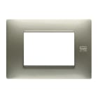 URMET - Placca Flexa in tecnopolimero con 3 moduli color titanio.