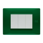 URMET - Placca Flexa in tecnopolimero verde per 3 moduli. 11803.VR