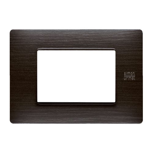 URMET - Placca Flexa in tecnopolimero con 3 moduli, colore wengè. 11803.WE