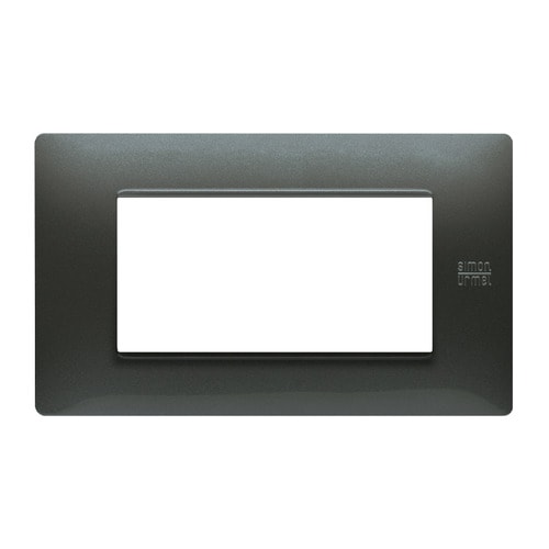 URMET - Placca Flexa in tecnopolimero per 4 moduli, colore acciaio scuro. 11804.AC