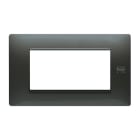 URMET - Placca Flexa in tecnopolimero per 4 moduli, colore acciaio scuro.