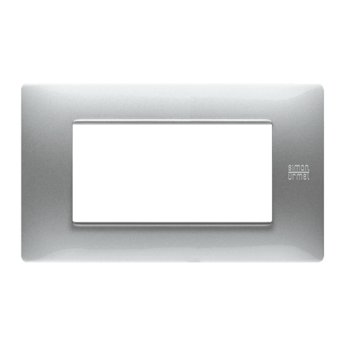 URMET - Placca Flexa tecnopolimero 4 moduli alluminio. 11804.AL