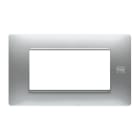 URMET - Placca Flexa tecnopolimero 4 moduli alluminio. 11804.AL